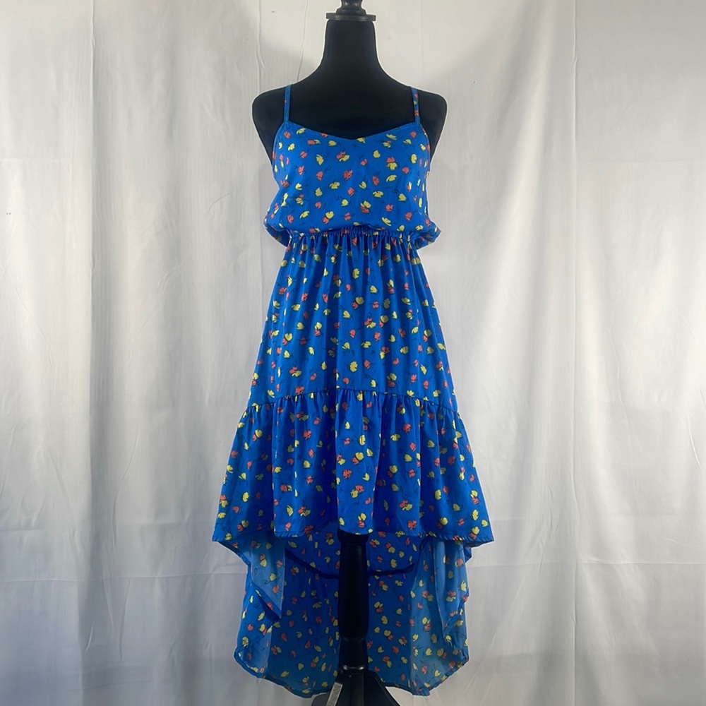 O’Neill Blue, High low dress,Ruffled bottom,adjustable spaghetti straps, small